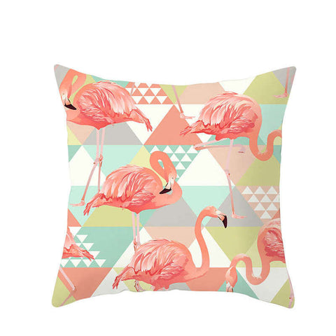 45 X 45Cm Flamingo Cushion Cover With Light Colour Diamond