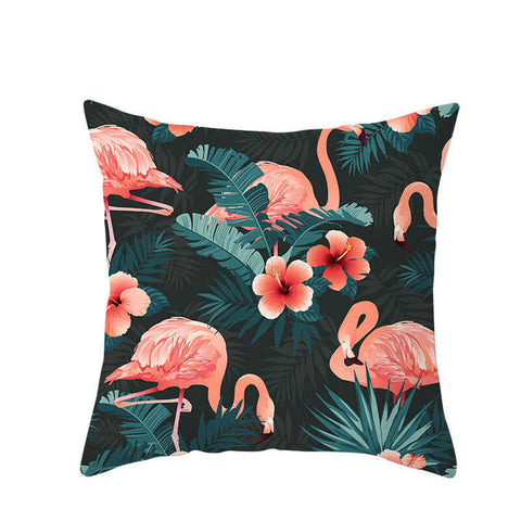 45 X 45Cm Flamingo Cushion Cover Pink Hibiscus