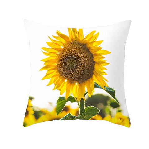 45 X 45Cm Flower Cushion Cover Large Yellow Sunflower
