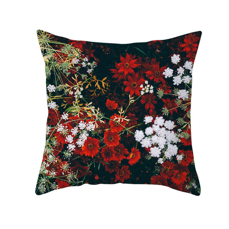 45 X 45Cm Flower Cushion Cover Floral Red White Cushions & Decorative Pillows