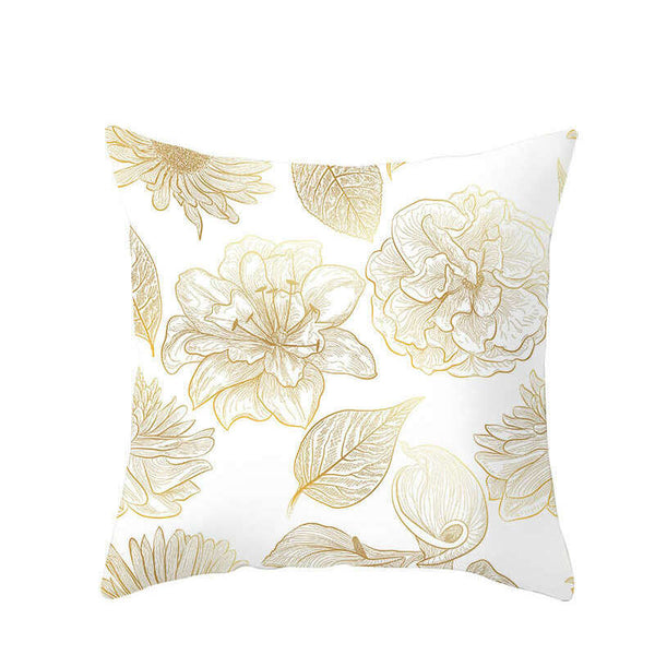 45 X 45Cm Gold Leaf Cushion Cover Cushions & Decorative Pillows