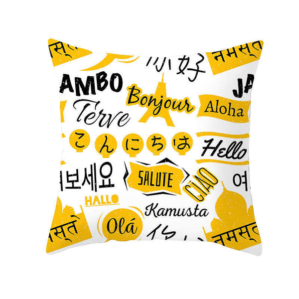 45 X 45Cm Gold Printed Cushion Cover Cushions & Decorative Pillows