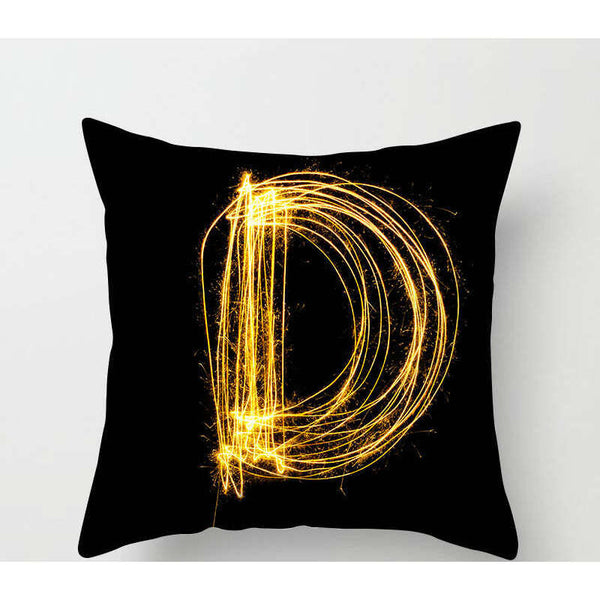 45 X 45Cm Letter Cushion Cover Light Trail D Cushions & Decorative Pillows