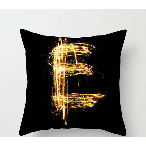 45 X 45Cm Letter Cushion Cover Light Trail E Cushions & Decorative Pillows
