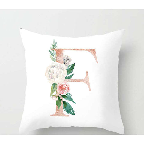 45 X 45Cm Letter Cushion Cover Pink F With Flower