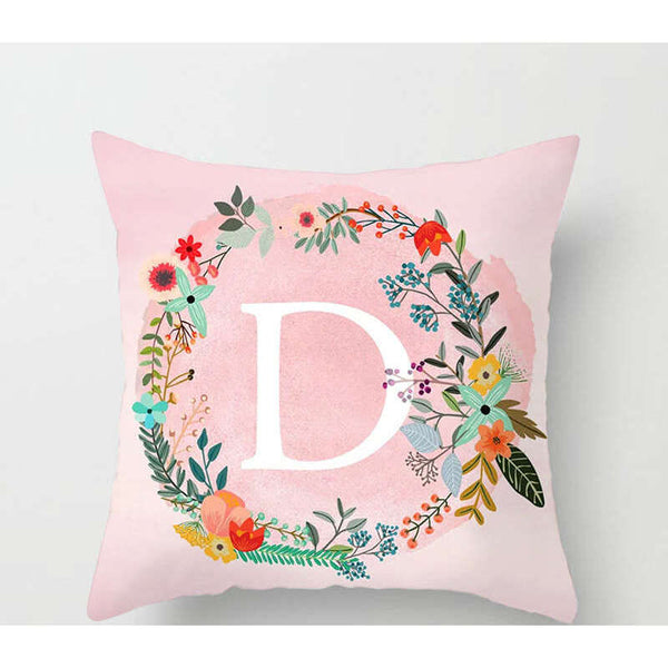 45 X 45Cm Letter Cushion Cover Wreath D Cushions & Decorative Pillows