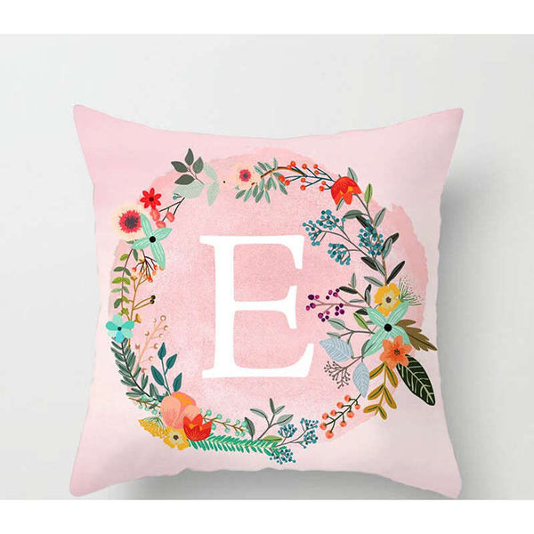 45 X 45Cm Letter Cushion Cover Wreath E Cushions & Decorative Pillows