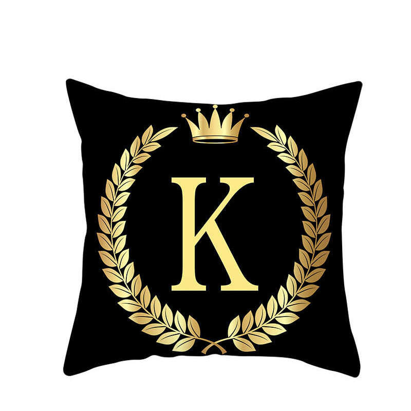 45 X 45Cm Letter Cushion Cover Crown K Cushions & Decorative Pillows