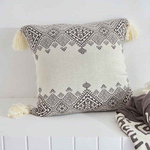 45 X 45Cm Nordico Handmade Cozy Cushion Cover Diamond Greek Key Pattern Cushions & Decorative Pillows