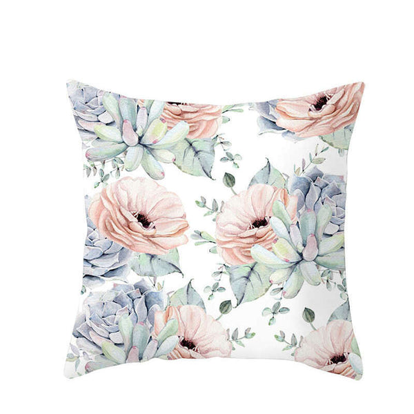 45 X 45Cm Stylish Green Brown Leaves Cushion Cover Cushions & Decorative Pillows