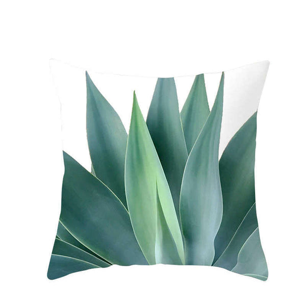 45 X 45Cm Stylish Green Brown Leaves Cushion Cover Cushions & Decorative Pillows