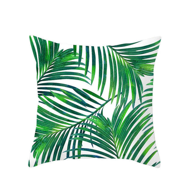 45 X 45Cm Stylish Green Brown Leaves Cushion Cover Cushions & Decorative Pillows