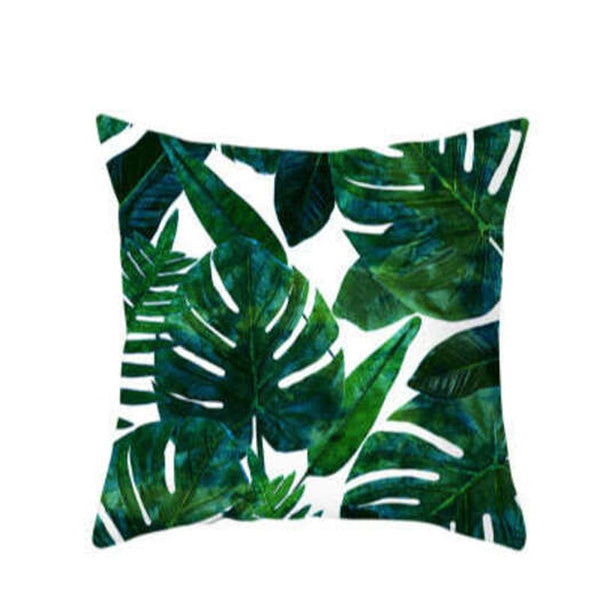 45 X 45Cm Stylish Green Brown Leaves Cushion Cover Cushions & Decorative Pillows