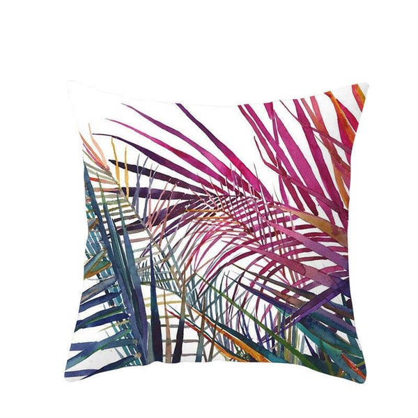 45 X 45Cm Stylish Green Brown Leaves Cushion Cover Cushions & Decorative Pillows