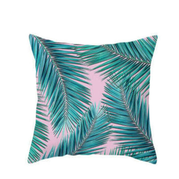 45 X 45Cm Stylish Green Brown Leaves Cushion Cover Cushions & Decorative Pillows