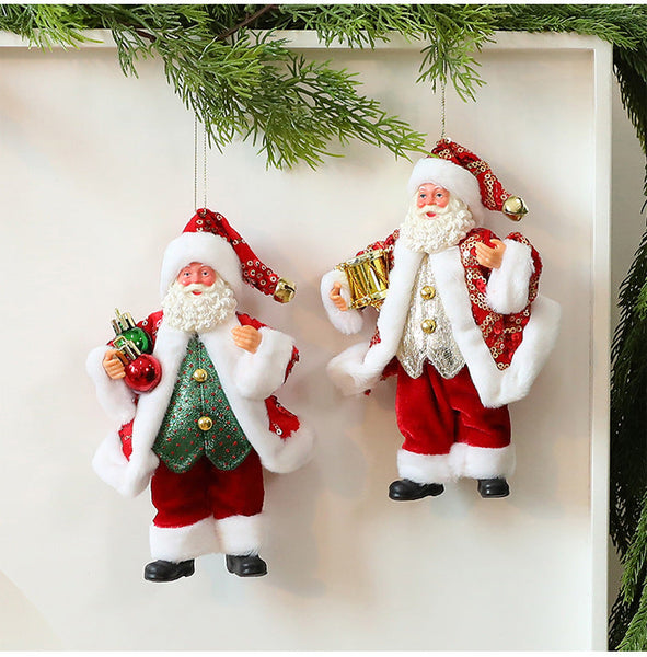 Santa Claus Plush Toy Decoration For Christmas Window Display And Tree Ornament Seasonal Decorations