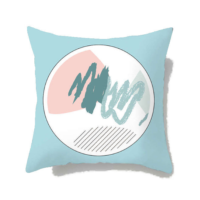 45 X 45Cm Abstract Cushion Cover Light Blue Round Cushions & Decorative Pillows