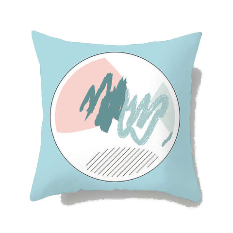 45 X 45Cm Abstract Cushion Cover Light Blue Round