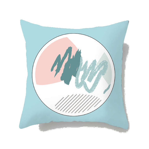 45 X 45Cm Abstract Cushion Cover Light Blue Round Cushions & Decorative Pillows