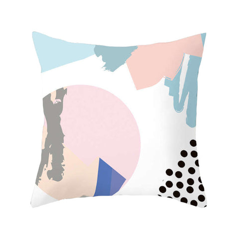 45 X 45Cm Abstract Cushion Cover Pink Circle And Blue
