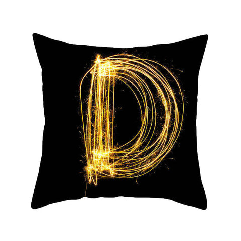 45 X 45Cm Letter Cushion Cover Light Trail D Cushions & Decorative Pillows