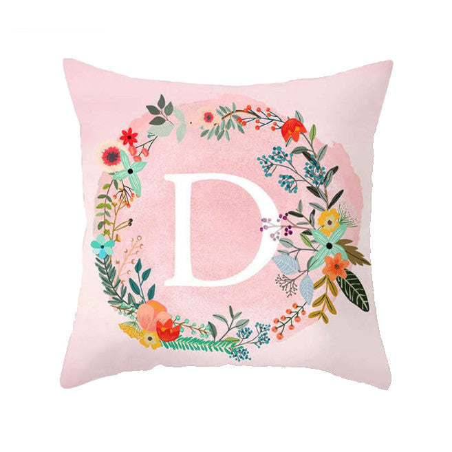 45 X 45Cm Letter Cushion Cover Wreath D Cushions & Decorative Pillows