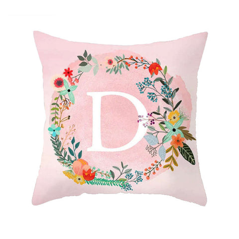 45 X 45Cm Letter Cushion Cover Wreath D Cushions & Decorative Pillows