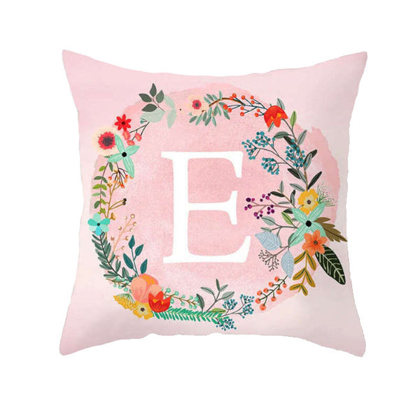 45 X 45Cm Letter Cushion Cover Wreath E Cushions & Decorative Pillows
