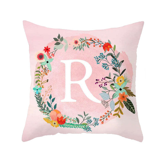 45 X 45Cm Letter Cushion Cover Wreath R Cushions & Decorative Pillows