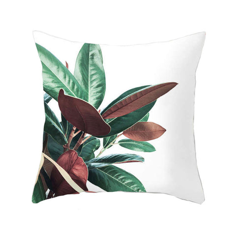 45 X 45Cm Stylish Green Brown Leaves Cushion Cover Cushions & Decorative Pillows