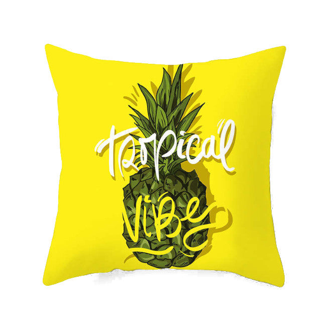 45 X 45Cm Stylish Green Red Yellow Pineapple Cushion Cover Cushions & Decorative Pillows