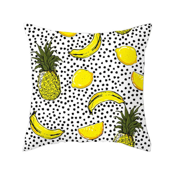 45 X 45Cm Stylish Green Red Yellow Pineapple Cushion Cover Cushions & Decorative Pillows