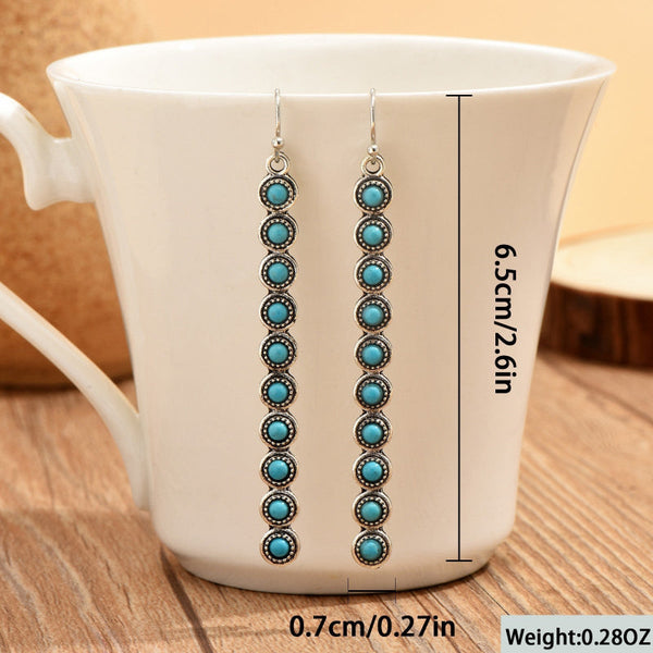 Veile Studios Artificial Turquoise Alloy Bar Earrings