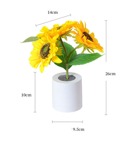 Rechargeable Sunflower Led Night Light Table Lamp Home Decor Gift Lamps
