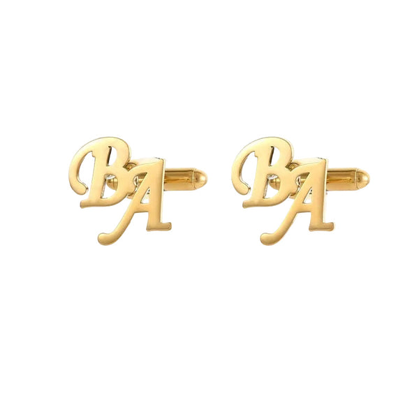 Diy Custom French Men's With English Letters Cufflinks