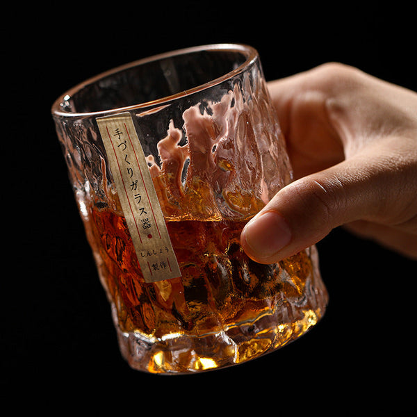 Handmade Japanese Ice Patterned Glass Hammer Foreign Wine Crystal Crystal Glass