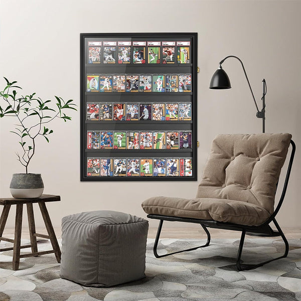 Large Sports Card Display Cases. Wooden Uv Protected Acrylic Fronts. For Football Basketball Hockey Cards. Display Stands