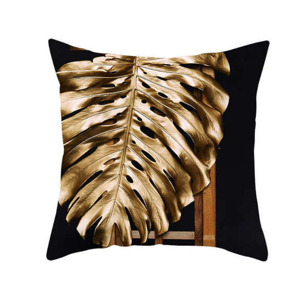 45 X 45Cm Stylish Green Leaves Cushion Cover Cushions & Decorative Pillows