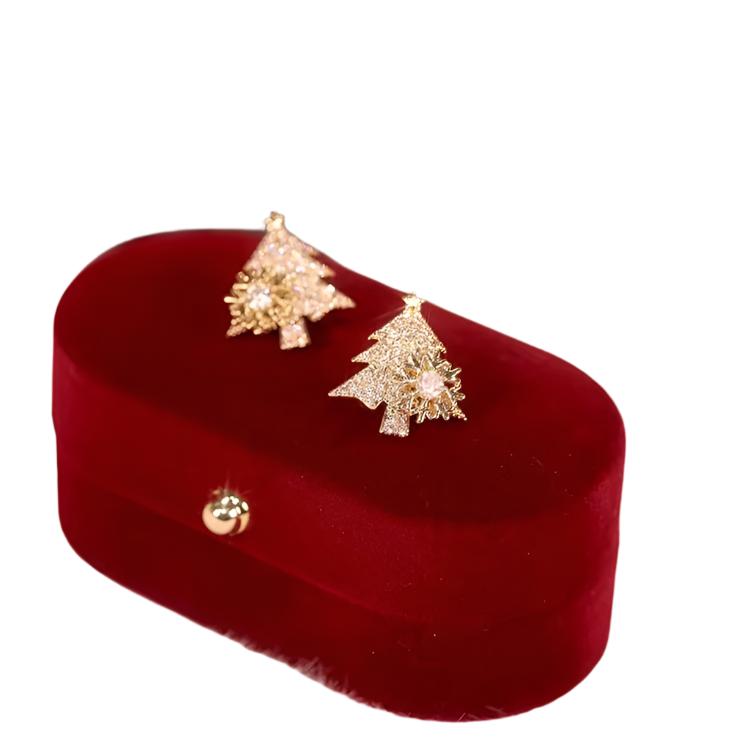 Veile Studios Christmas Tree Rhinestone Snowflake Jewelry Gifts Earrings