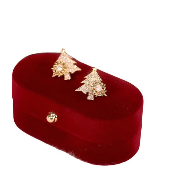 Veile Studios Christmas Tree Rhinestone Snowflake Jewelry Gifts Earrings