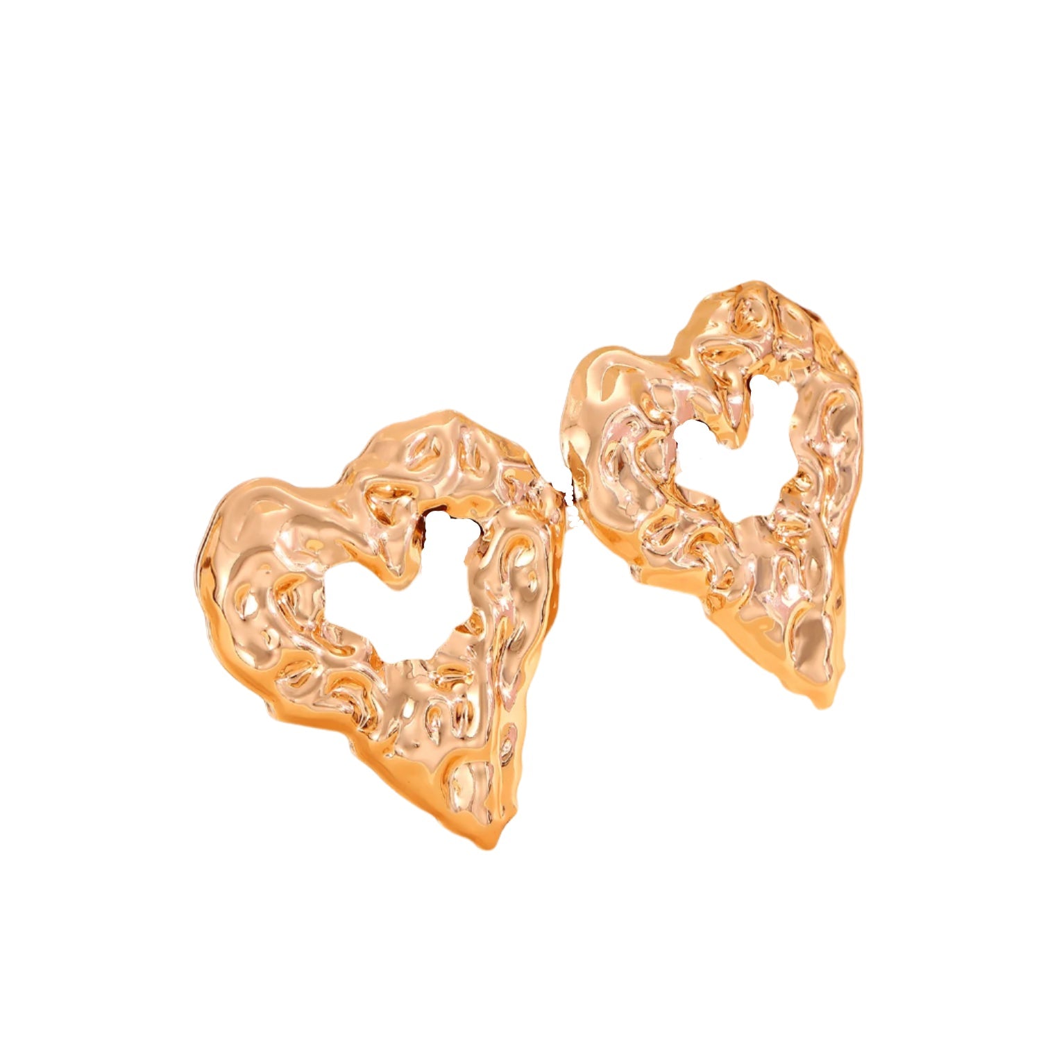 Veile Studios New Pleated Lava Hollow Heart Shaped For Women Valentine's Day Jewelry Earrings