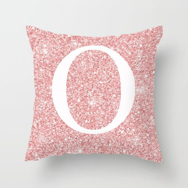 45 X 45Cm Pink Metal Letter Peach Skin Pillowcases Decorative Cushion Cover Home Decoration 445