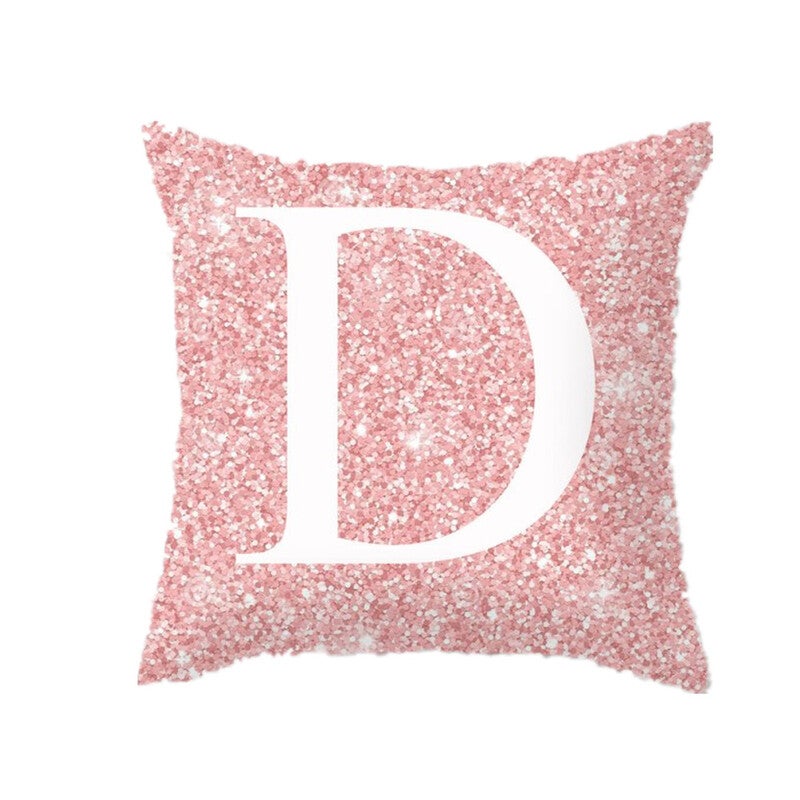 45 X 45Cm Pink Metal Letter Peach Skin Pillowcases Decorative Cushion Cover Decoration 445 Cushions & Decorative Pillows