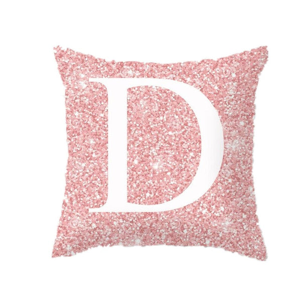 45 X 45Cm Pink Metal Letter Peach Skin Pillowcases Decorative Cushion Cover Decoration 445 Cushions & Decorative Pillows