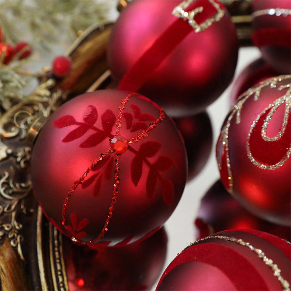 Hand Painted Christmas Ball Decorations 8Cm/12Pcs Matte Balls Tree Ornaments Seasonal Decorations