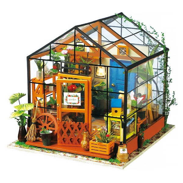 Robotime Miniature Doll House Diy Kathys Green Garden With Furniture Kit Doll Houses