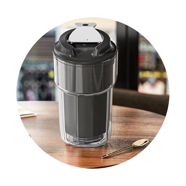 460Ml Double Wall Insulated Coffee Cup Black Cups Mugs & Glasses