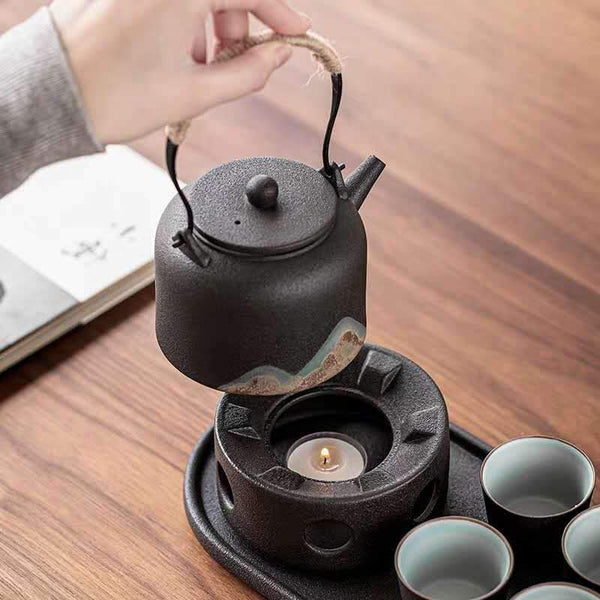 Japanese Style Ceramic Tea Warmer With Teapot Teapots