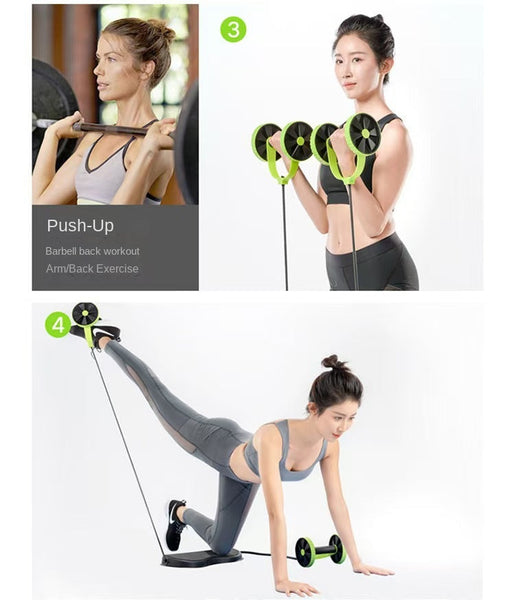 Cross Border Multi Functional Abdominal Trainer Wheel Twist Plate Roller Premium Rotating With Pull Rope Abdominal Machines