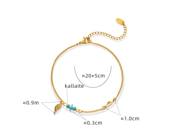 Titanium Steel Wing Shape Charm Anklet Bracelet Anklets